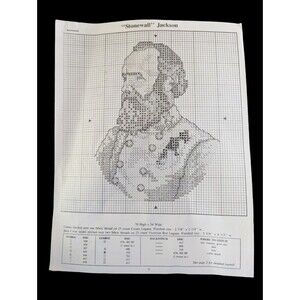 Stonewall Jackson Cameo  Needlework/Cross Stitch Pattern 70 High X 54 Wide Head